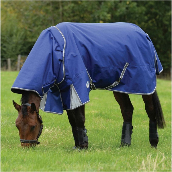 WeatherBeeta ComFiTec Premier Free II Medium-Lite Detach-A-Neck Turnout Rug - Blue / Grey